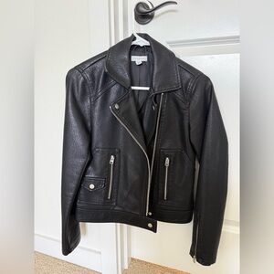 Topshop Black Leather Biker Jacket